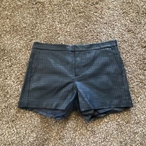Banana Republic Black Pleather Perforated Shorts